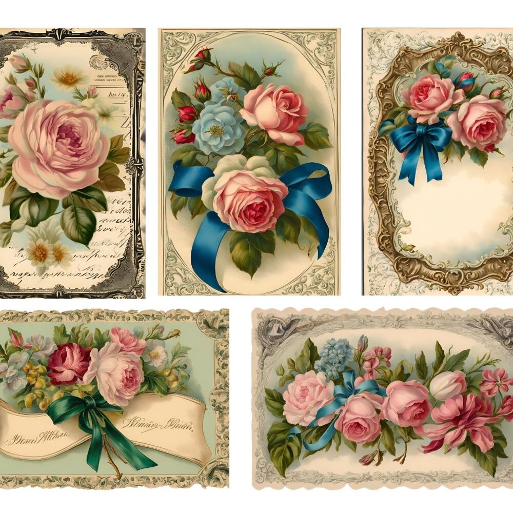 Junk journal vintage floral pages - Picture 5 of 6